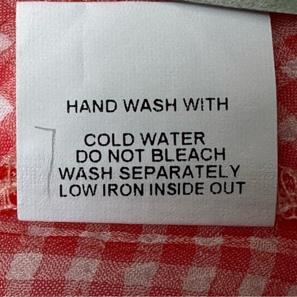 Hot & Delicious Gingham Top Wrap Red White Semi Sheer Small S NWT - Picture 7 of 13